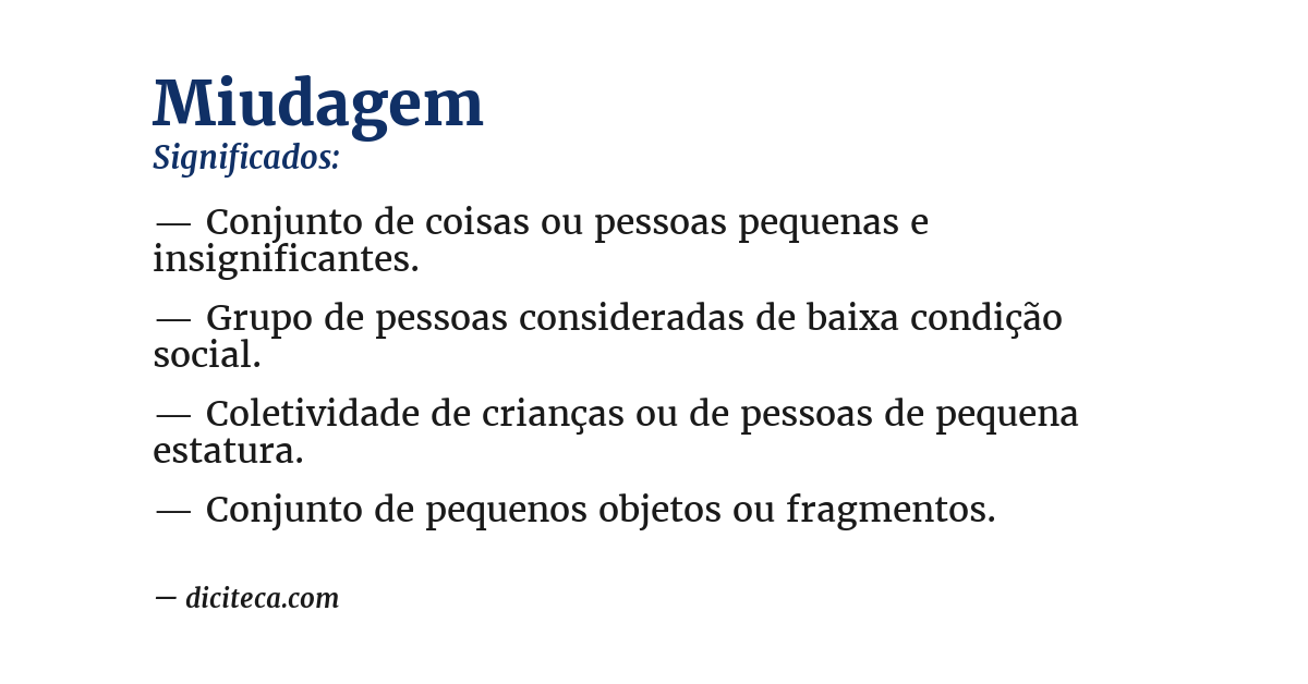Significado de miudagem