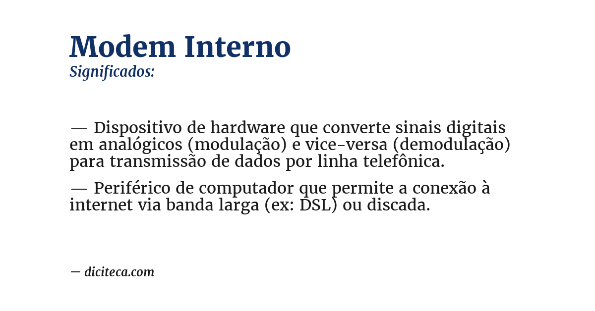 Significado de modem interno