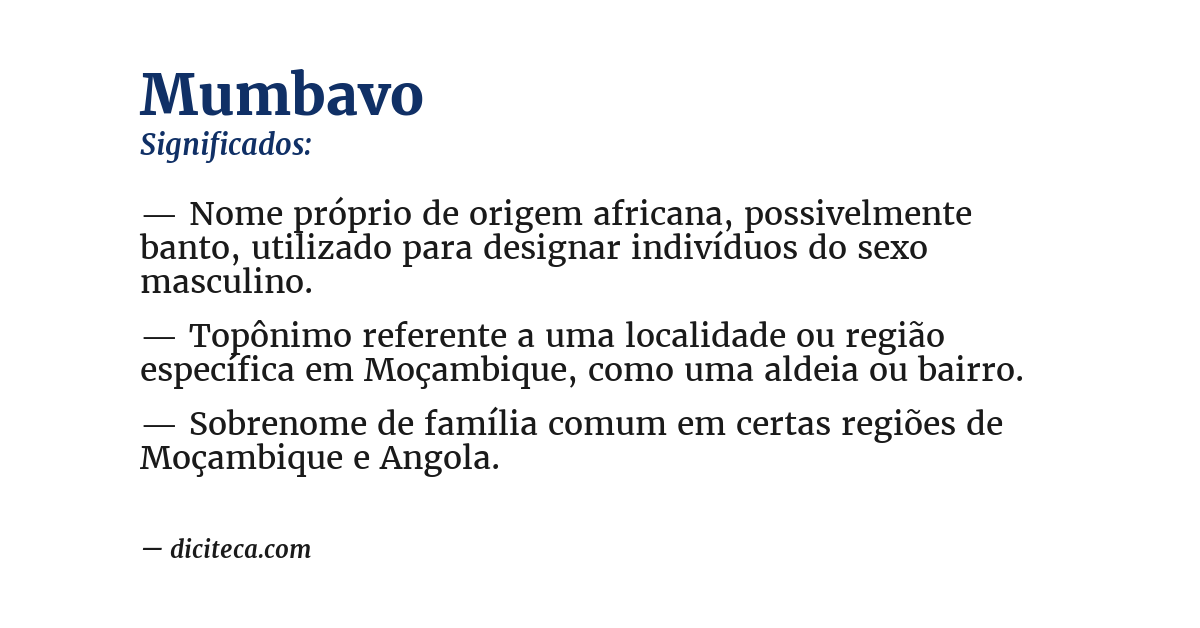 Significado de mumbavo