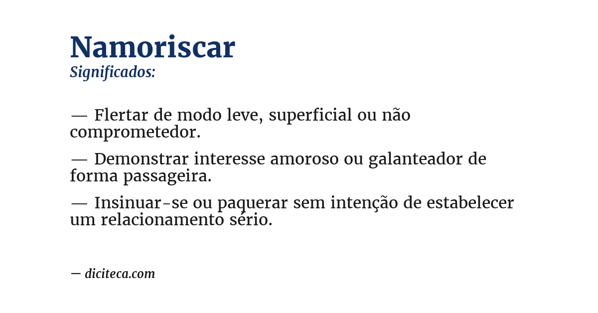 Significado de namoriscar