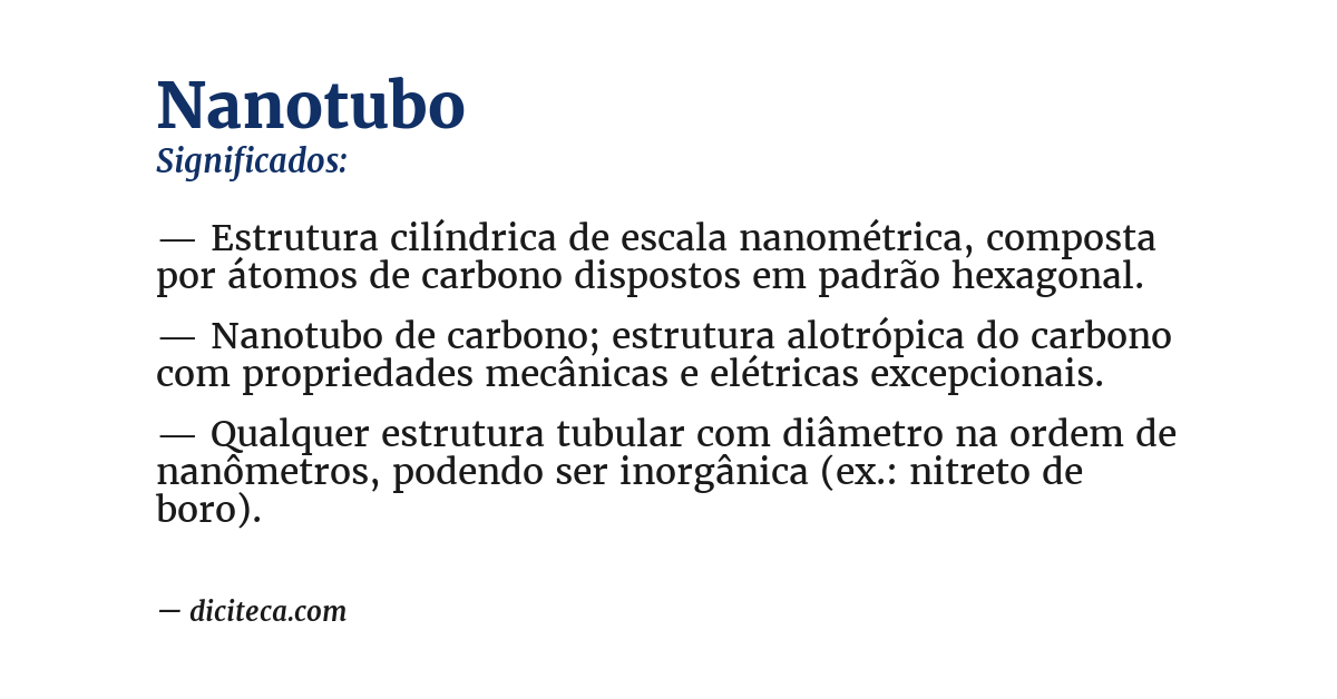 Significado de nanotubo