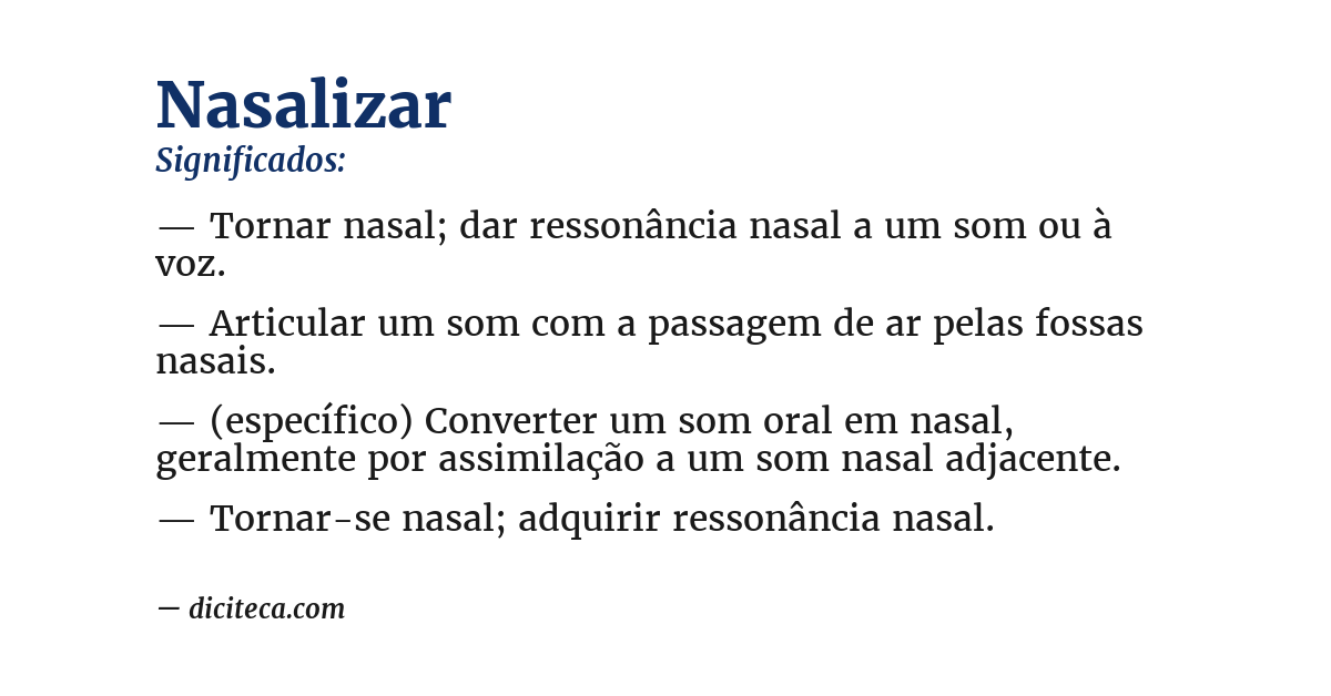 Significado de nasalizar