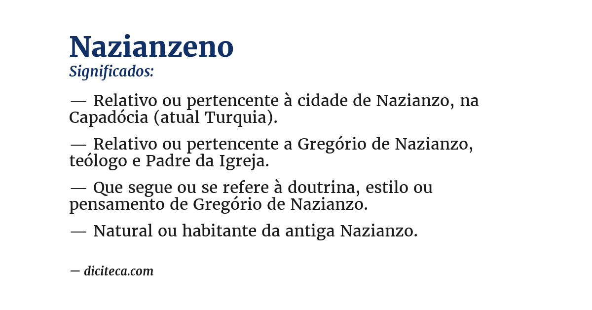 Significado de nazianzeno
