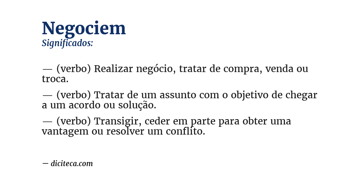 Significado de negociem