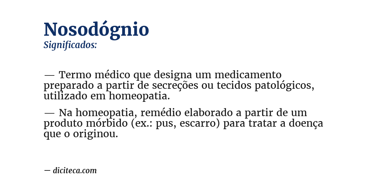 Significado de nosodógnio
