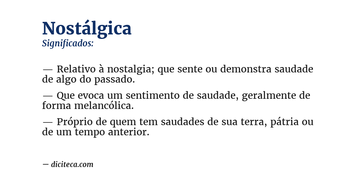 Significado de nostálgica