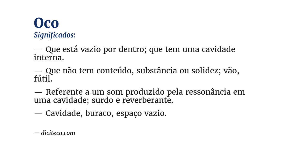 Significado de oco