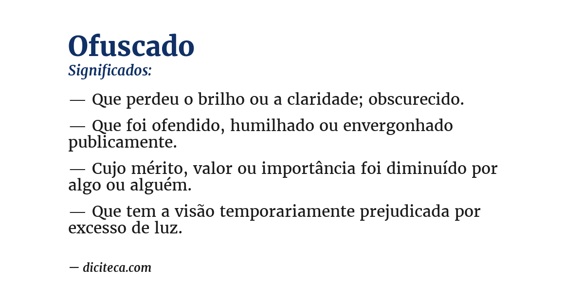 Significado de ofuscado