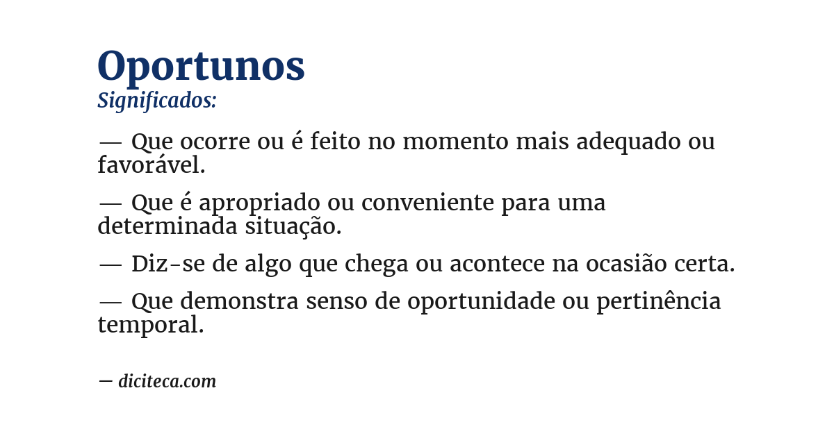Significado de oportunos