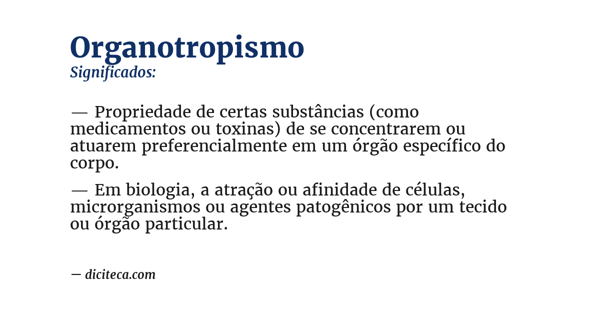 Significado de organotropismo