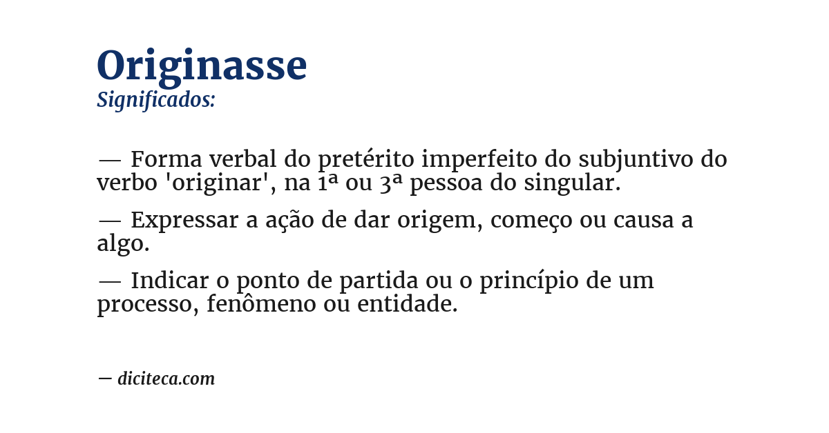 Significado de originasse