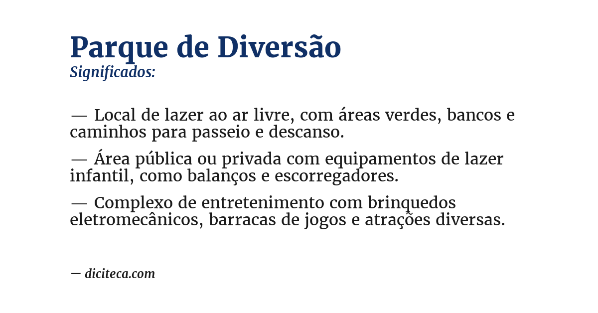 Significado de parque de diversão