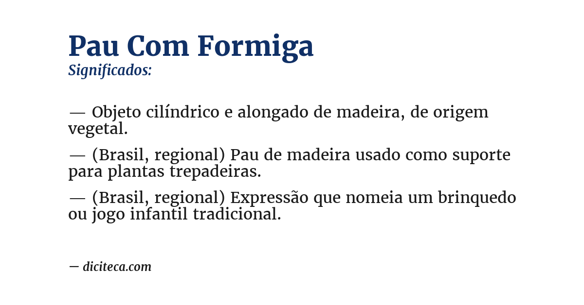 Significado de pau com formiga