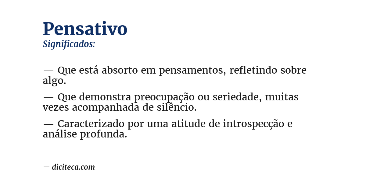 Significado de pensativo
