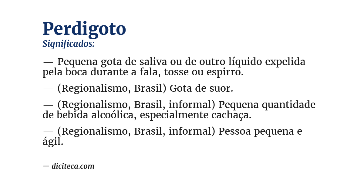 Significado de perdigoto