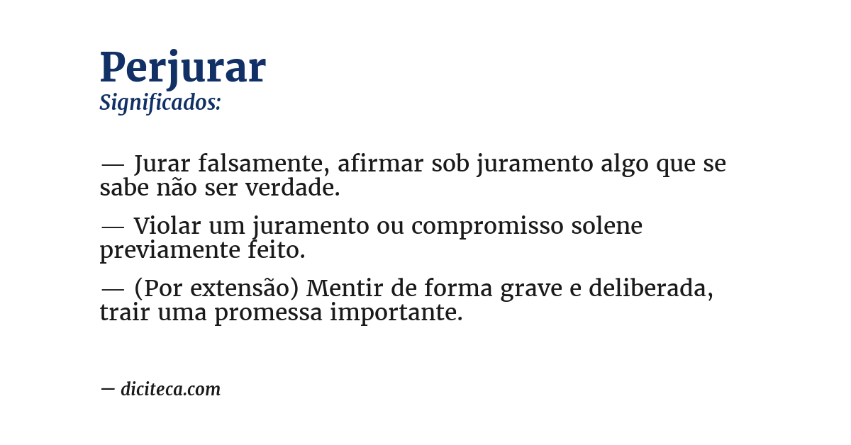 Significado de perjurar