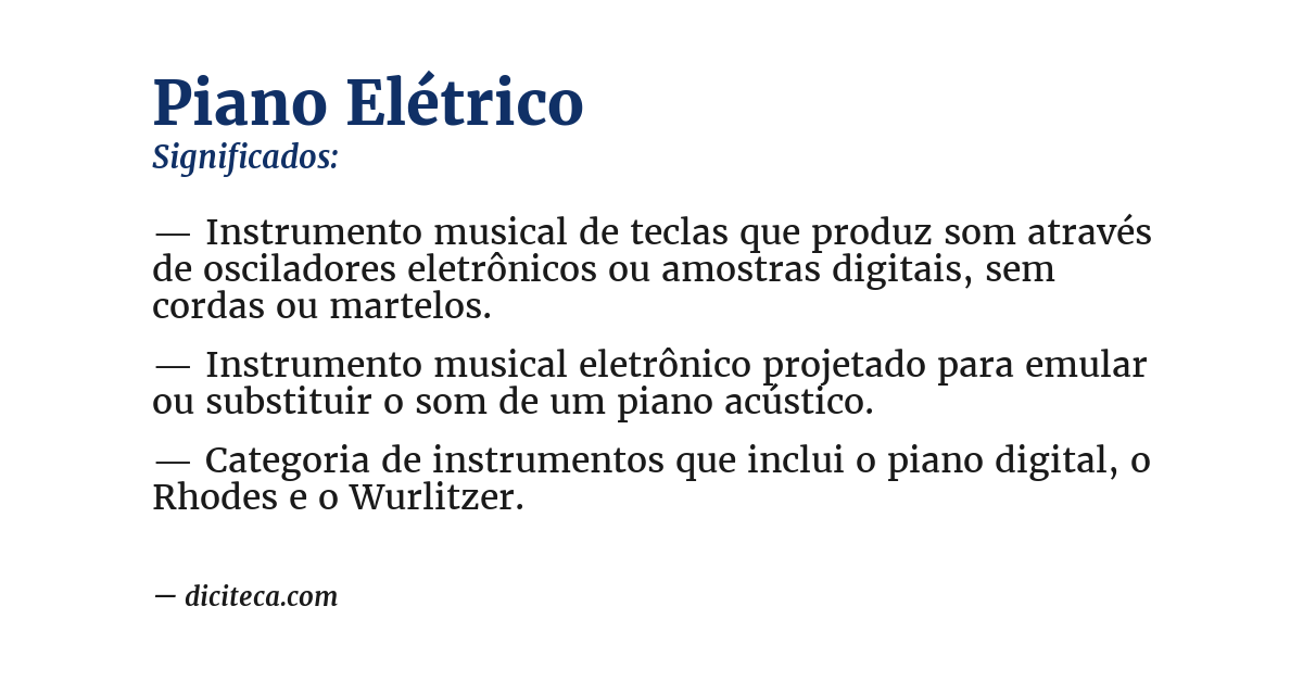 Significado de piano elétrico