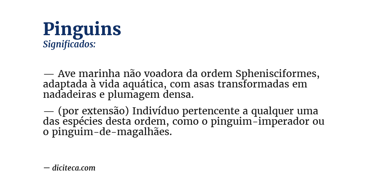 Significado de pinguins