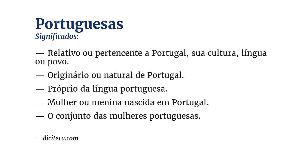 Significado de portuguesas