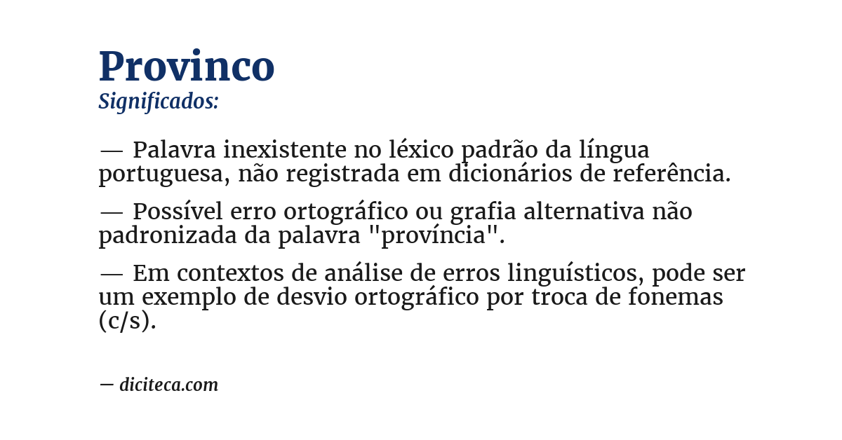 Significado de provinco