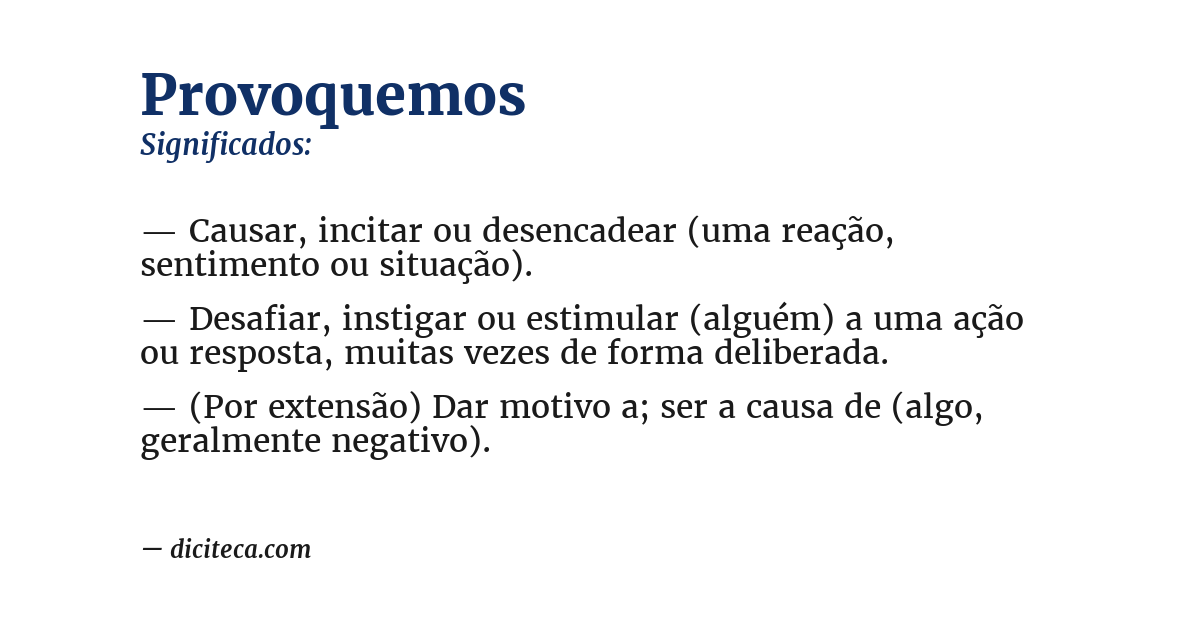 Significado de provoquemos
