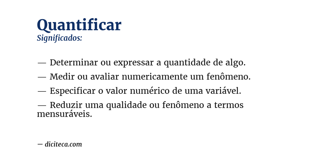 Significado de quantificar
