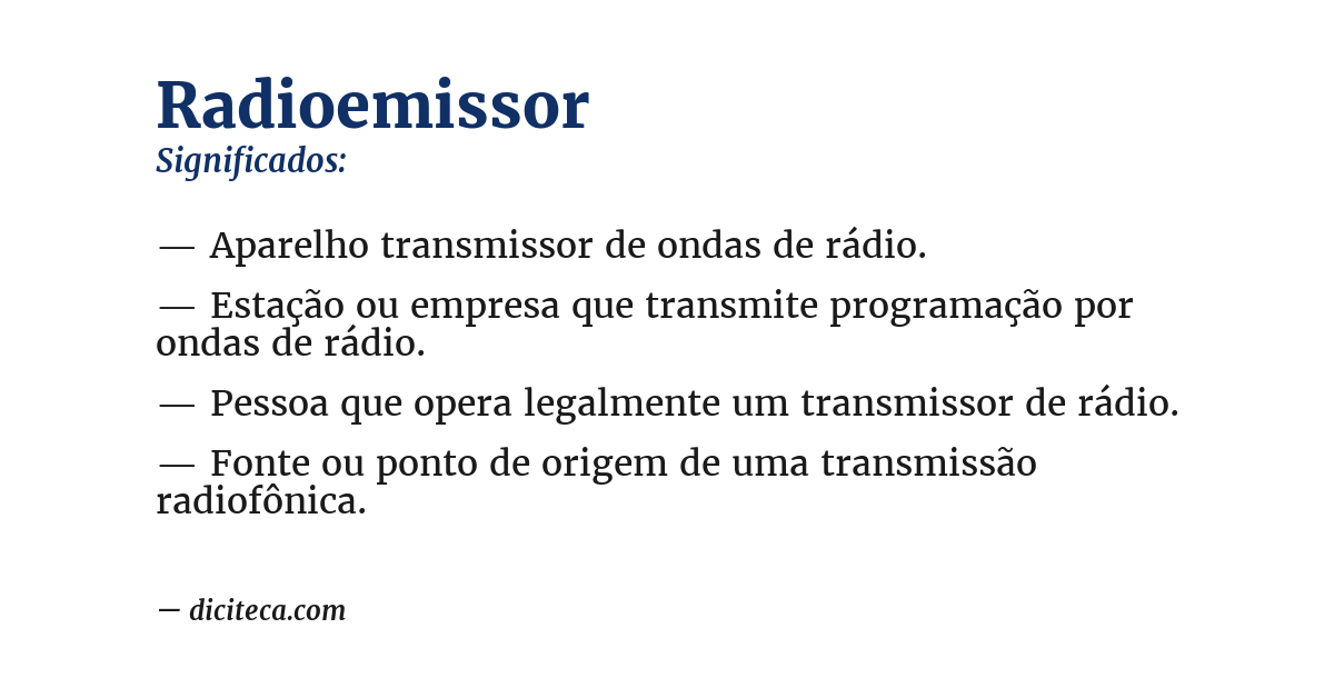 Significado de radioemissor
