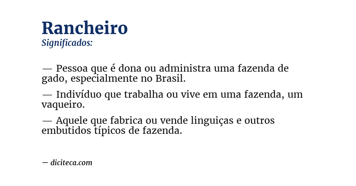 Significado de rancheiro