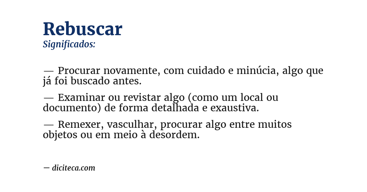 Significado de rebuscar