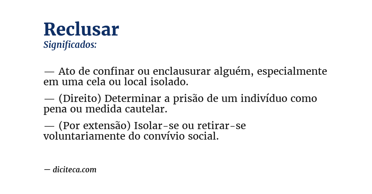 Significado de reclusar