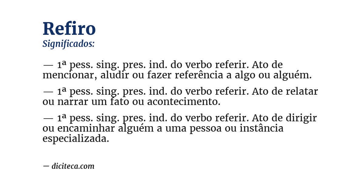 Significado de refiro