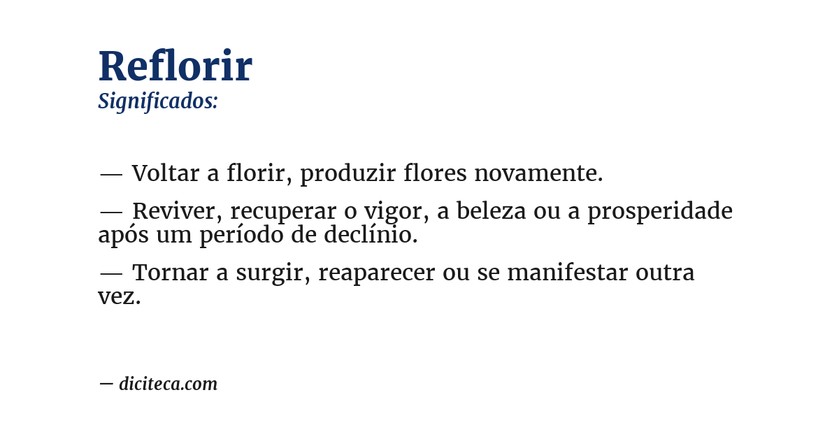 Significado de reflorir
