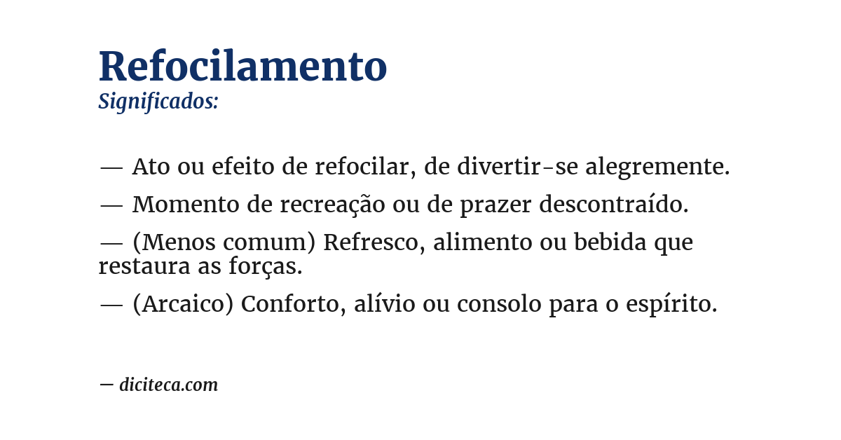 Significado de refocilamento