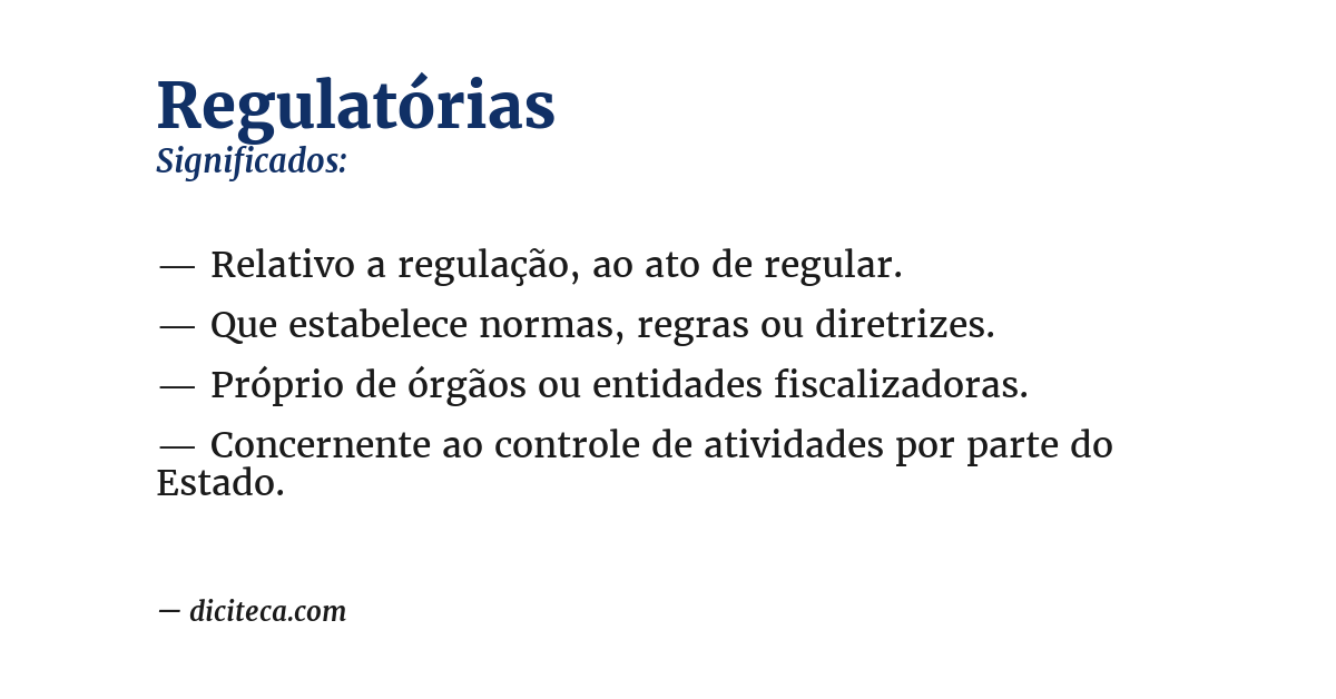 Significado de regulatórias