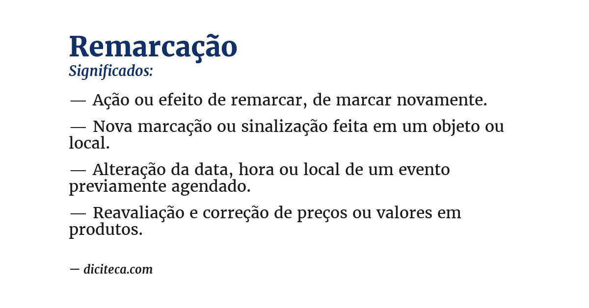 Significado de remarcação