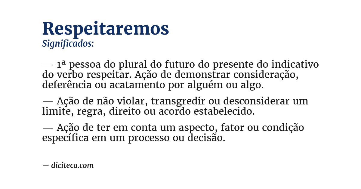 Significado de respeitaremos