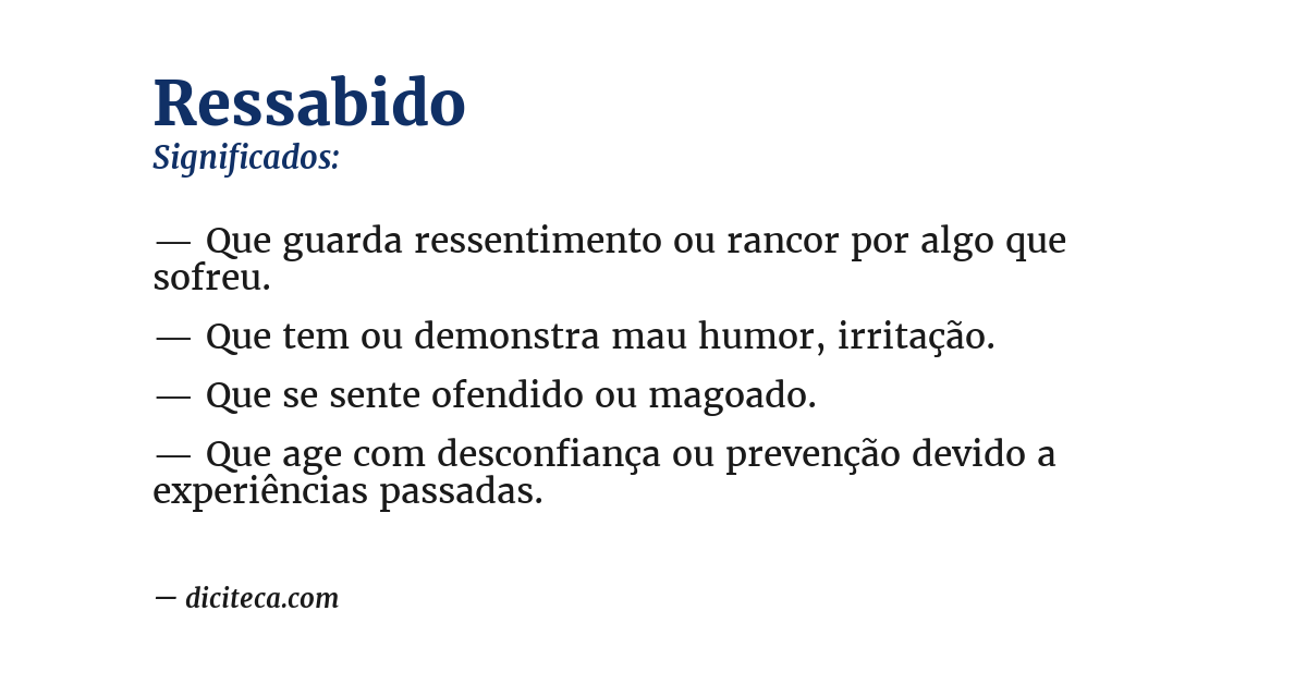 Significado de ressabido
