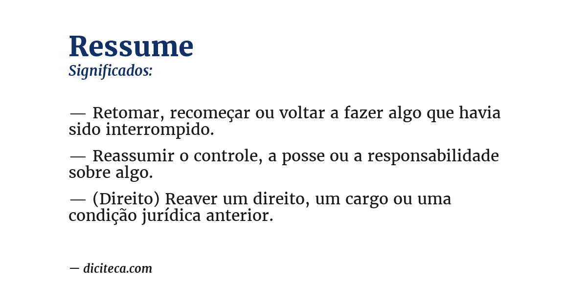 Significado de ressume
