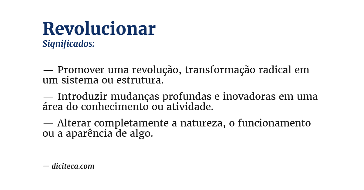 Significado de revolucionar