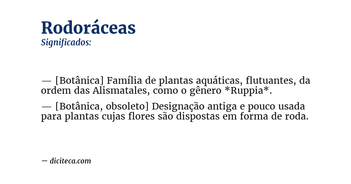 Significado de rodoráceas