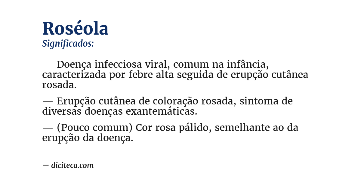 Significado de roséola
