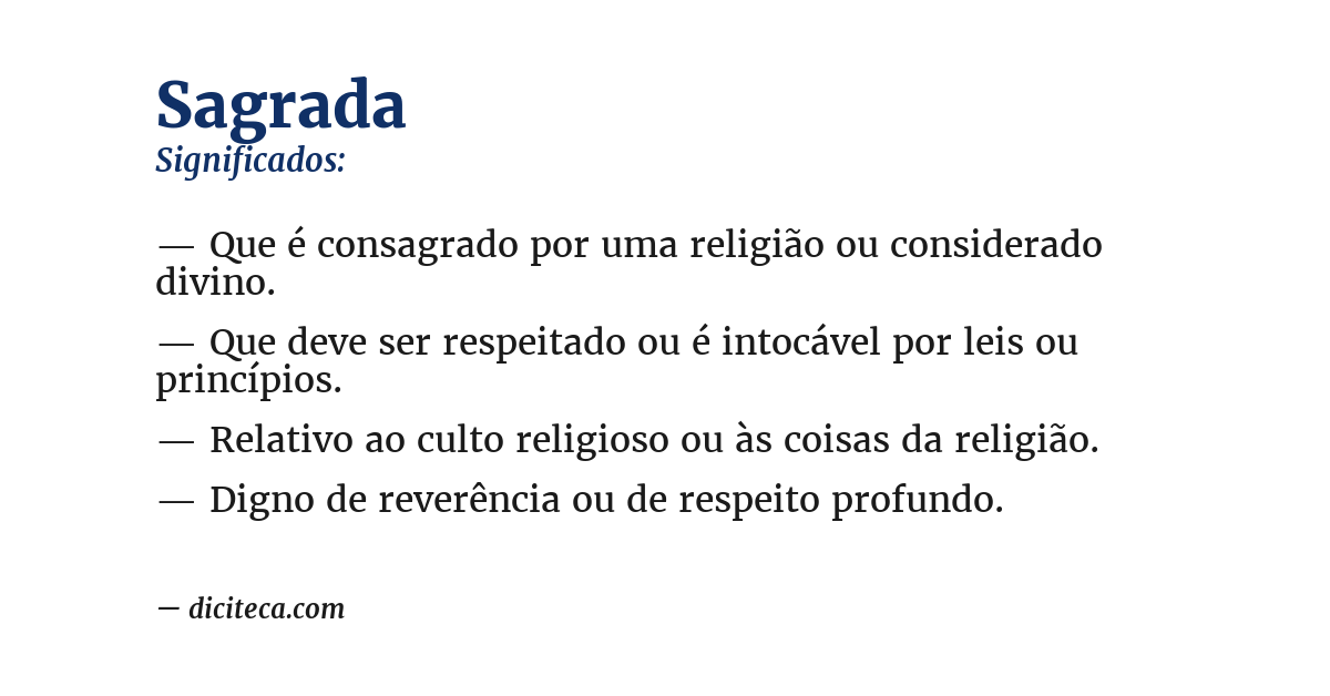 Significado de sagrada
