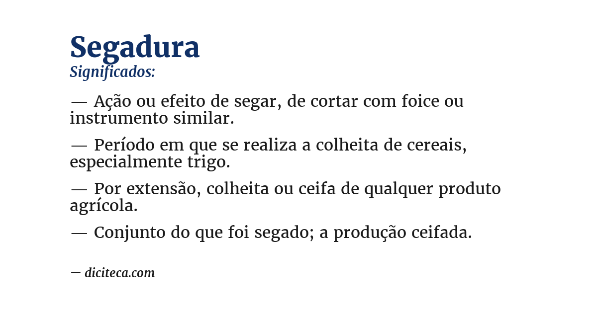 Significado de segadura