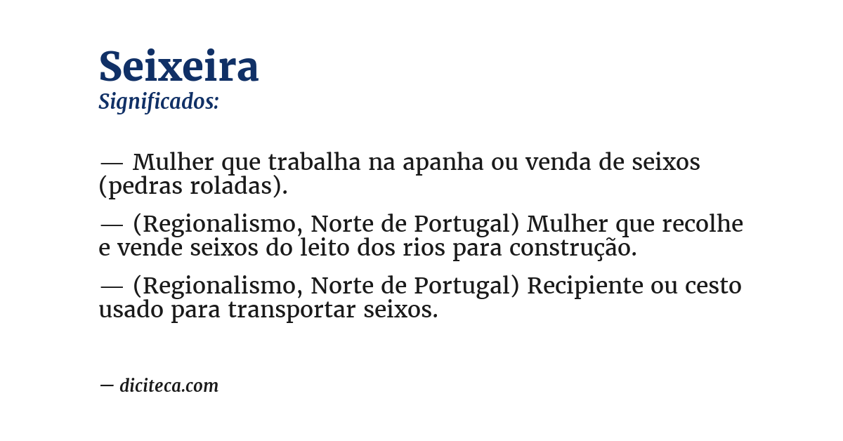 Significado de seixeira