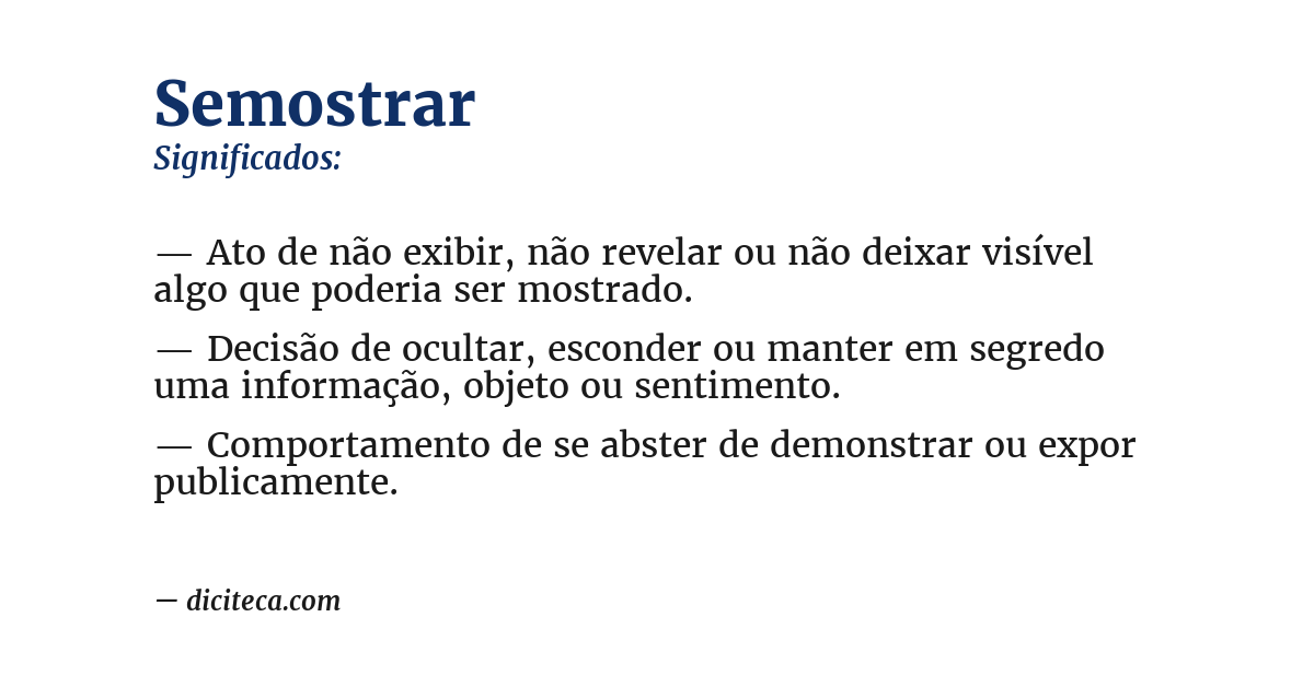 Significado de semostrar