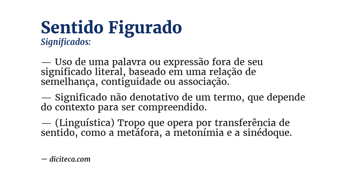 Significado de sentido figurado