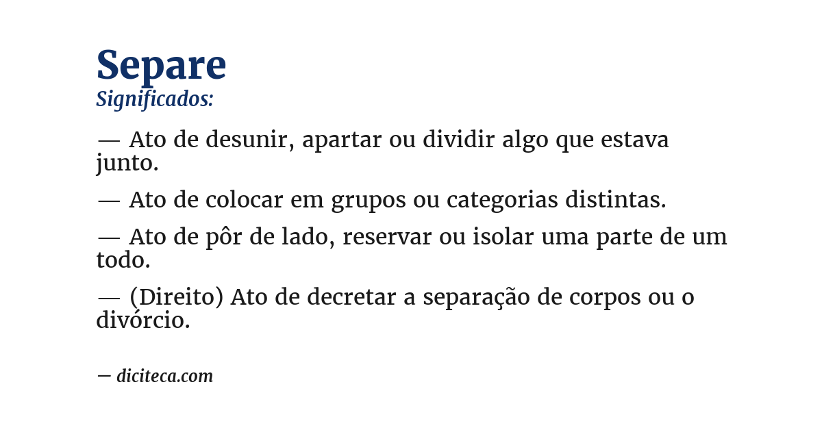 Significado de separe