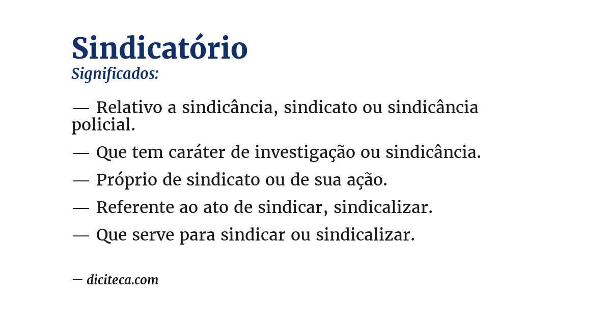Significado de sindicatório