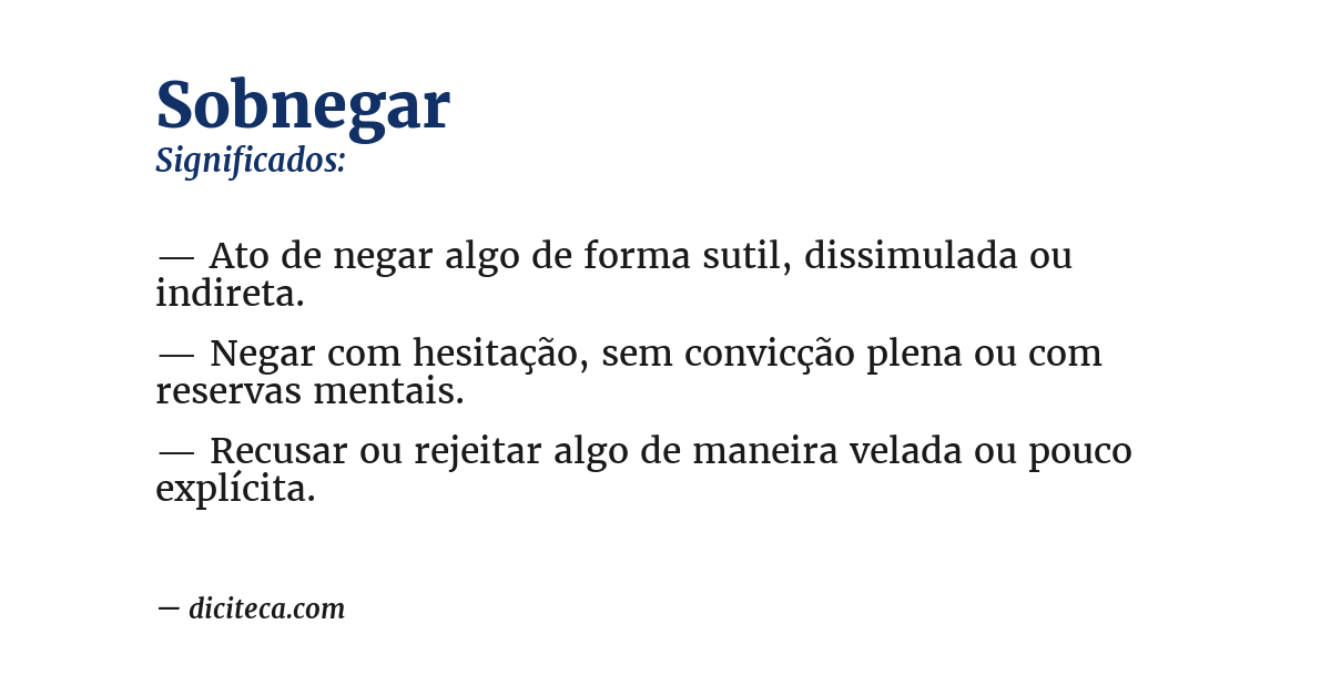 Significado de sobnegar