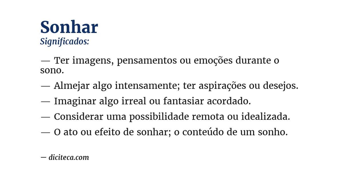 Significado de sonhar